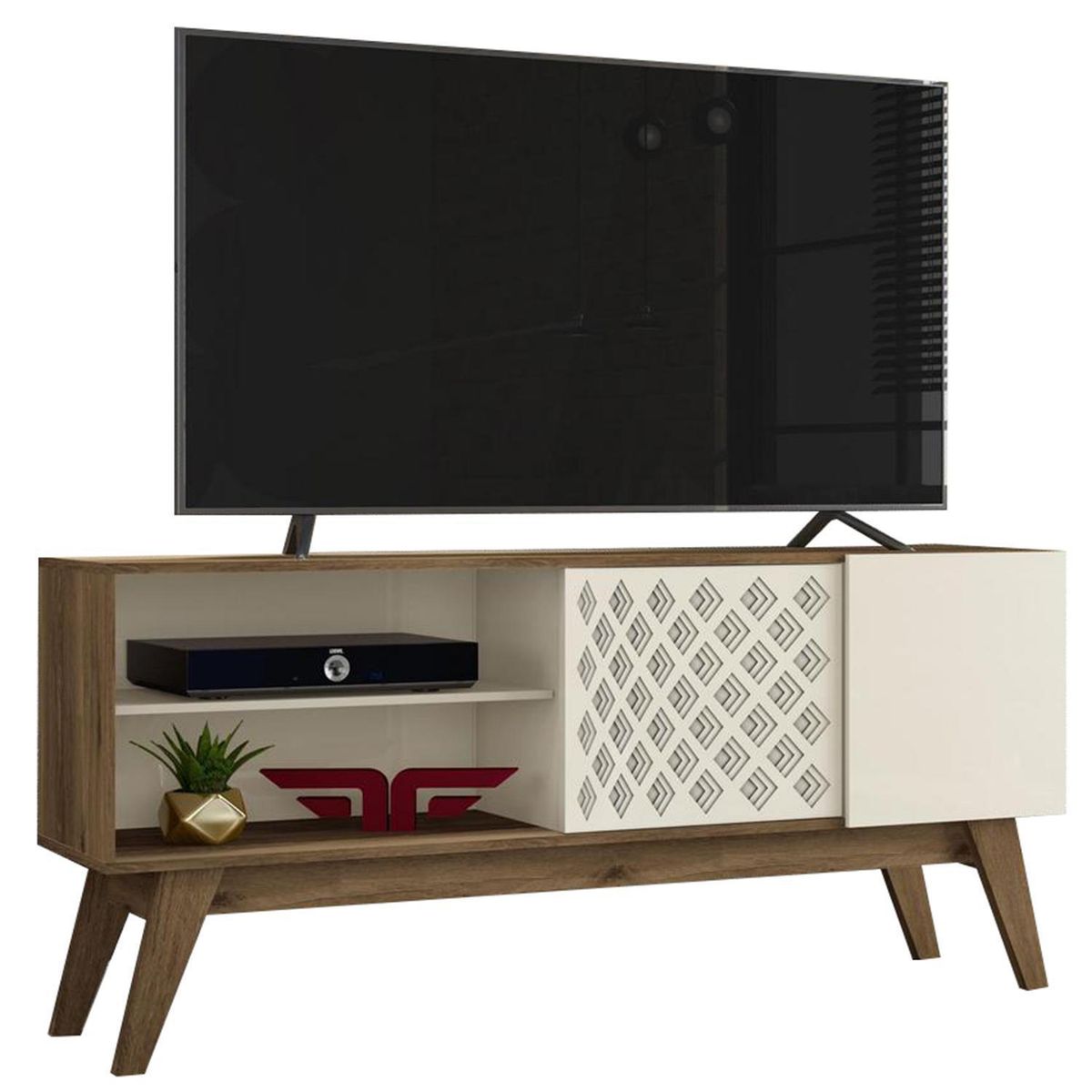 EXIT - Rack TV 65" 150x67,5x37,5 cm canela/blanco