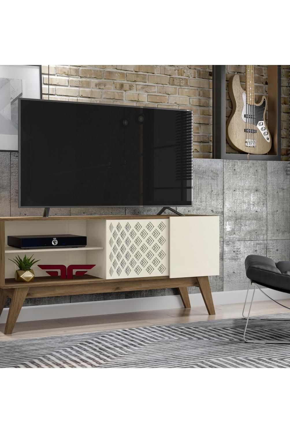EXIT - Rack TV 65" 150x67,5x37,5 cm canela/blanco