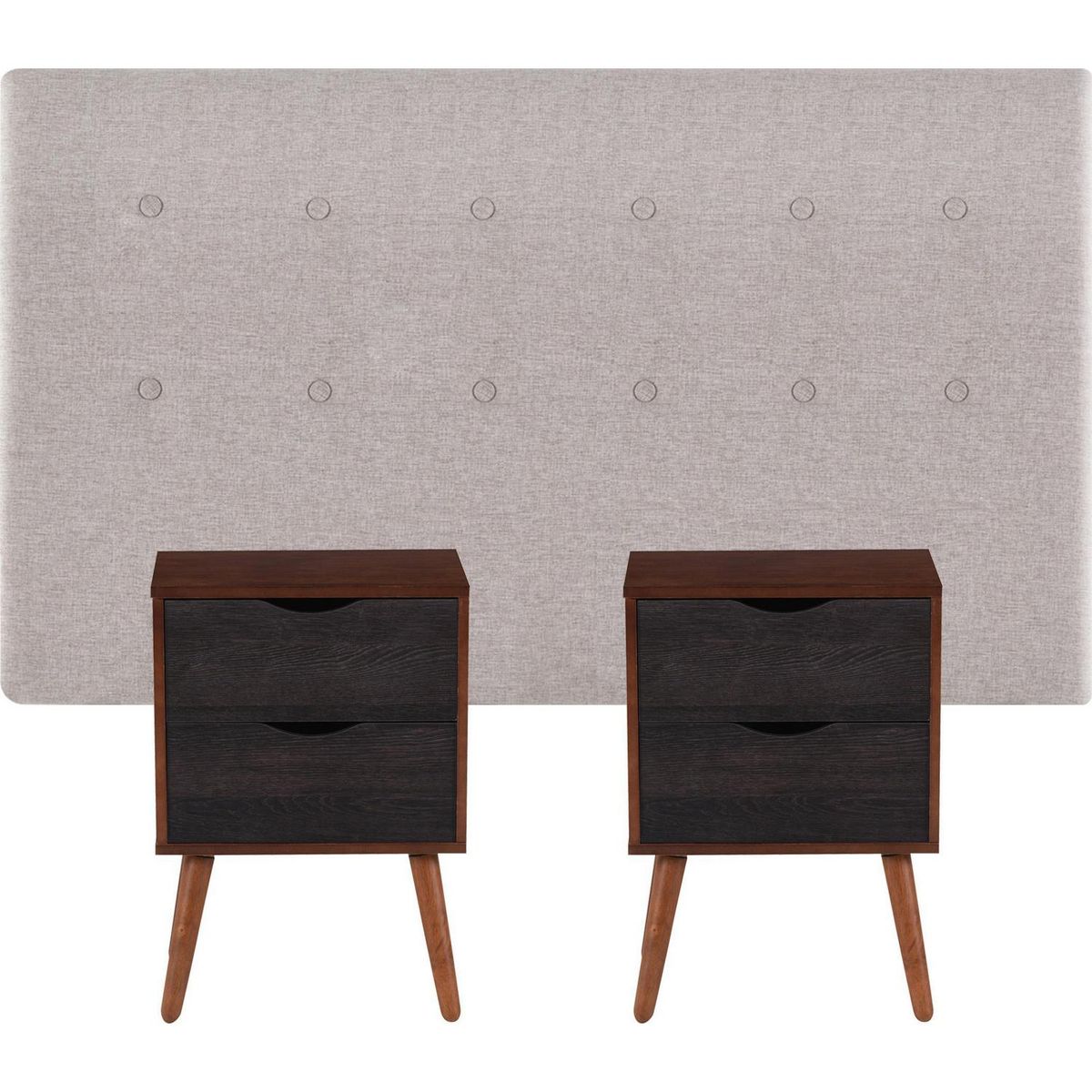 CIC - Respaldo + 2 velador 2 plazas