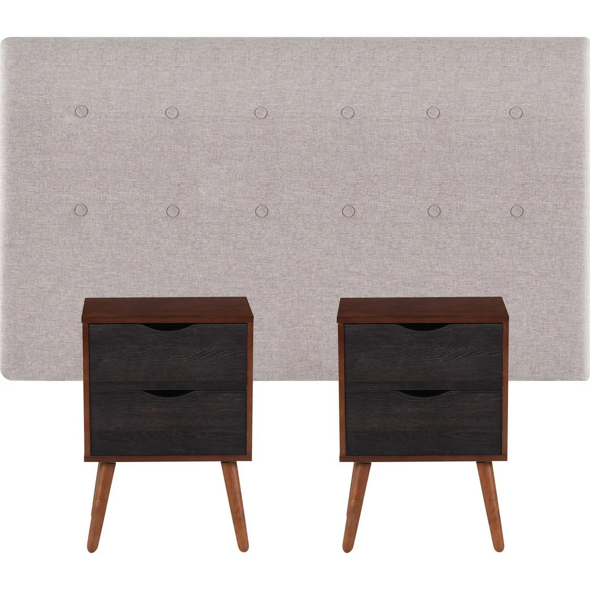 CIC - Respaldo + 2 velador 2 plazas