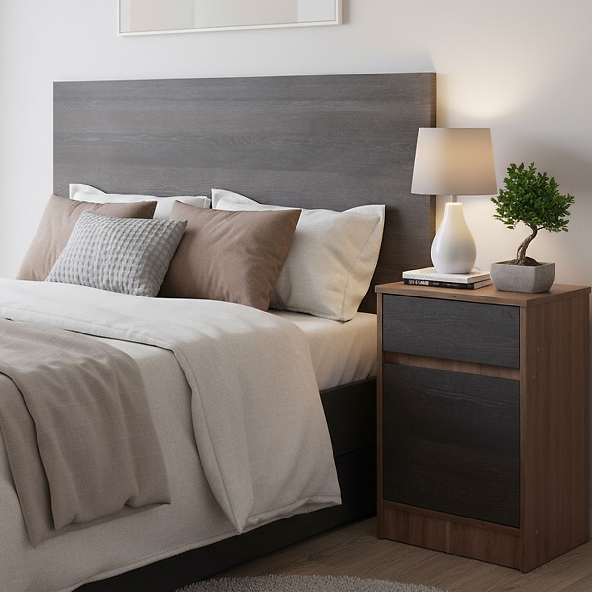 CIC - Respaldo + 1 velador 1.5 plazas