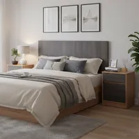 Respaldo + 2 velador 2 plazas