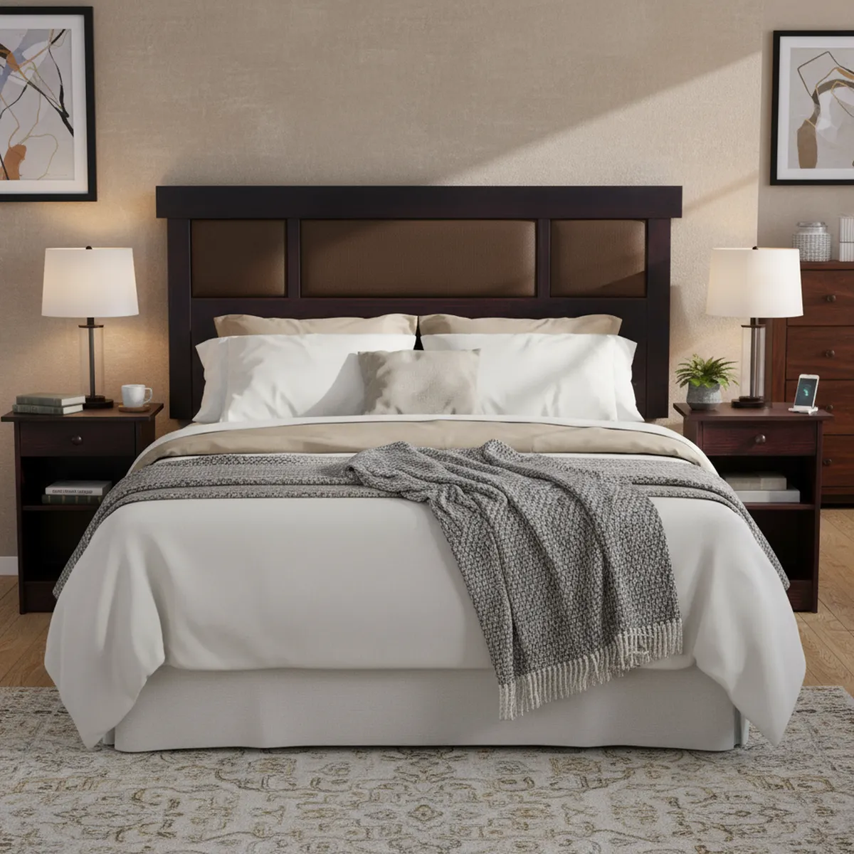 CIC - Respaldo + 2 velador 2 plazas