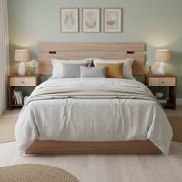 Respaldo + 2 velador 2 plazas