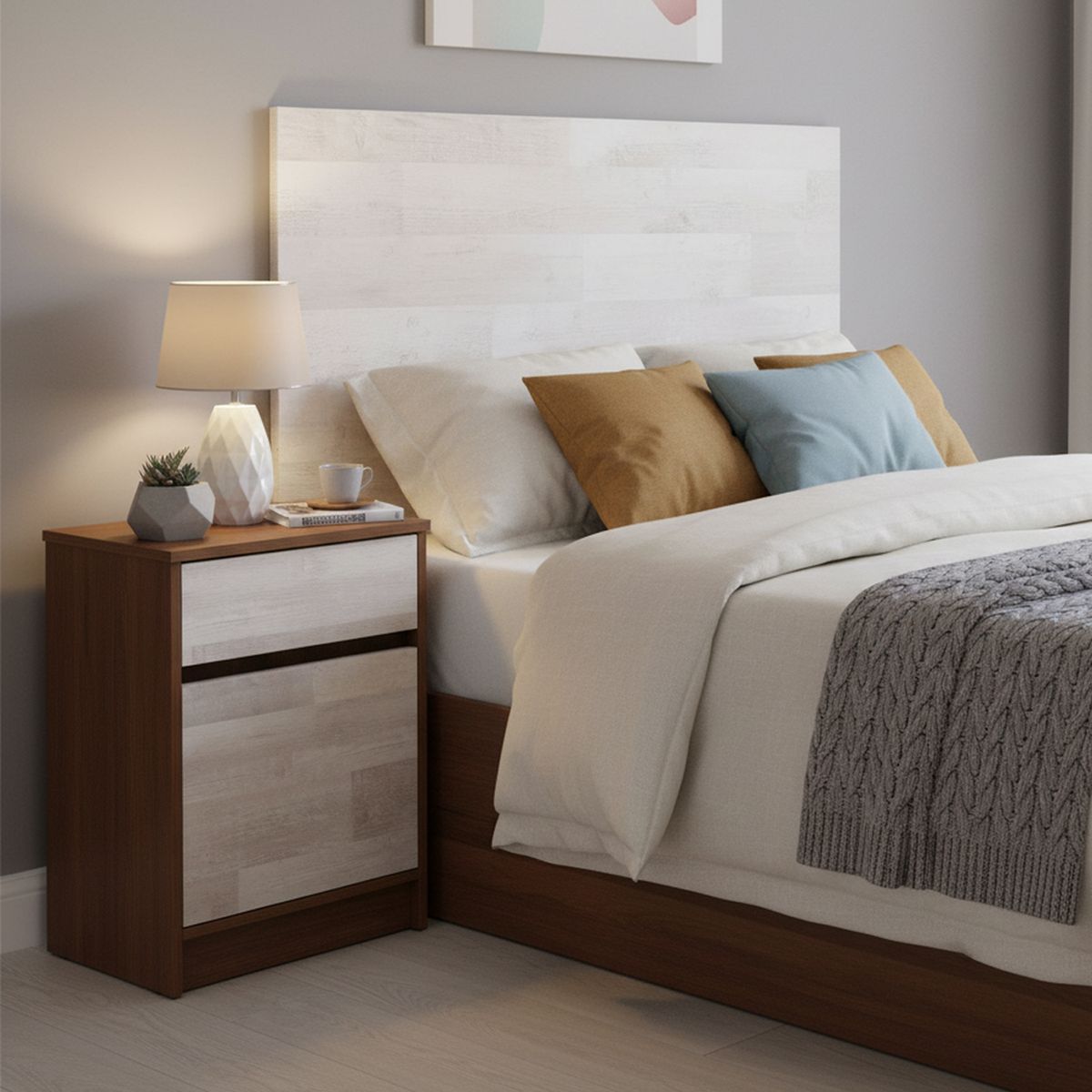 CIC - Respaldo + 1 velador 1.5 plazas