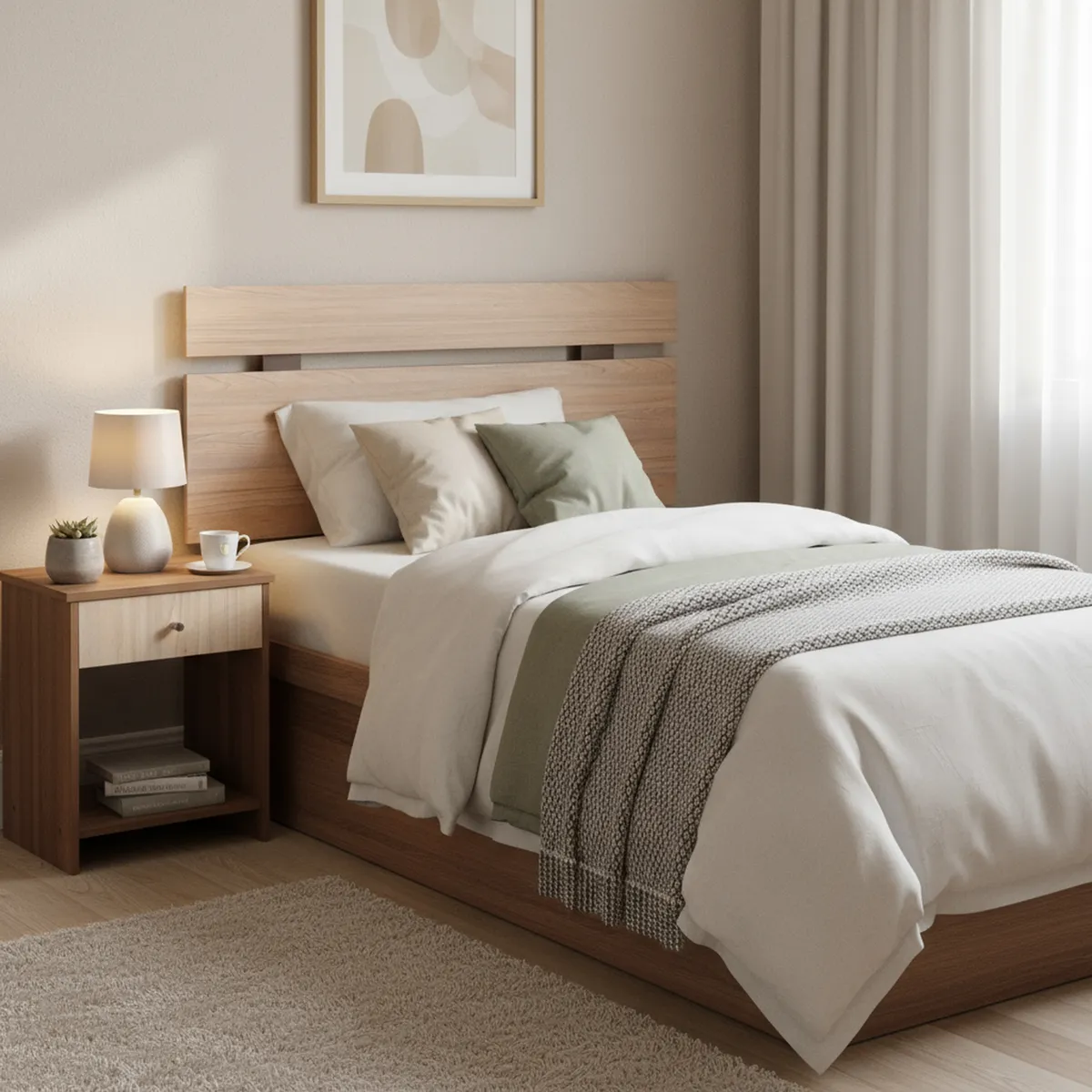 CIC - Respaldo + 1 velador 1.5 plazas