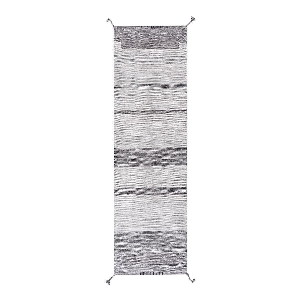 DIB - Alfombra Tribal 70x240 cm Lana Natural/gris