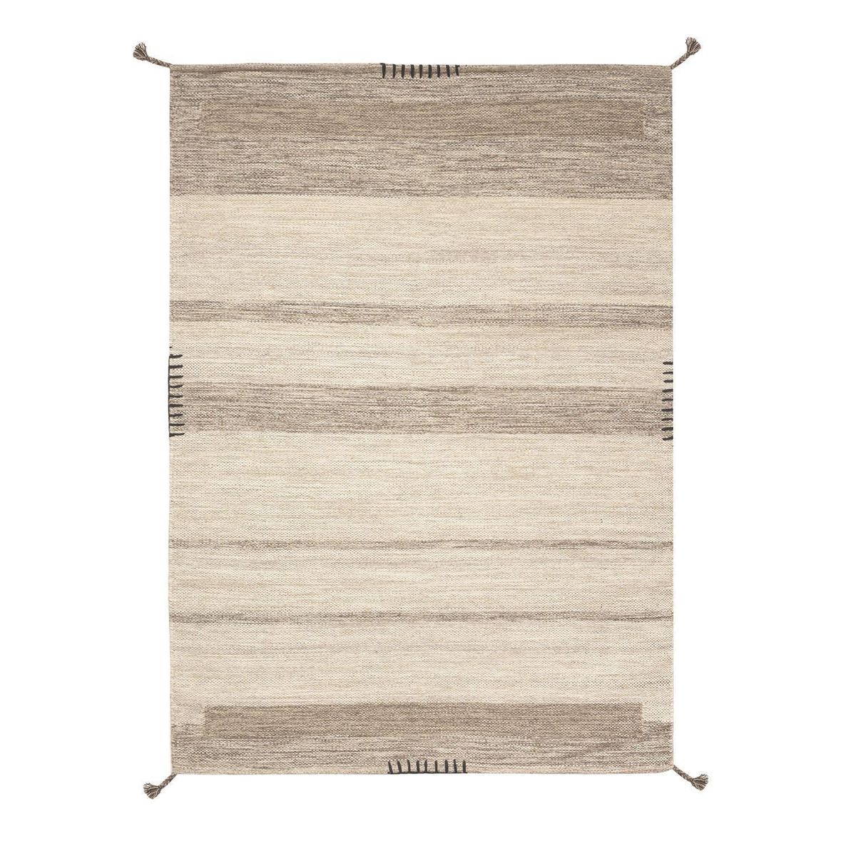 DIB - Alfombra Tribal 60x120 cm Lana Natural/gris