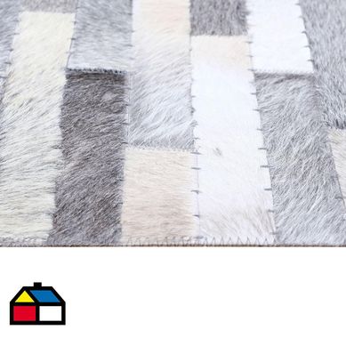 Alfombra cuero de vaca 160x230 cm huinchas multicolor