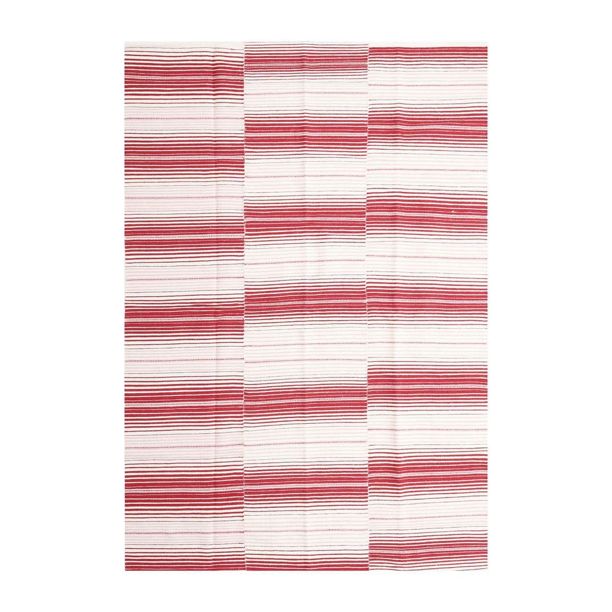 DIB - Alfombra Handwove 160x230 cm Lana Blanco/rojo