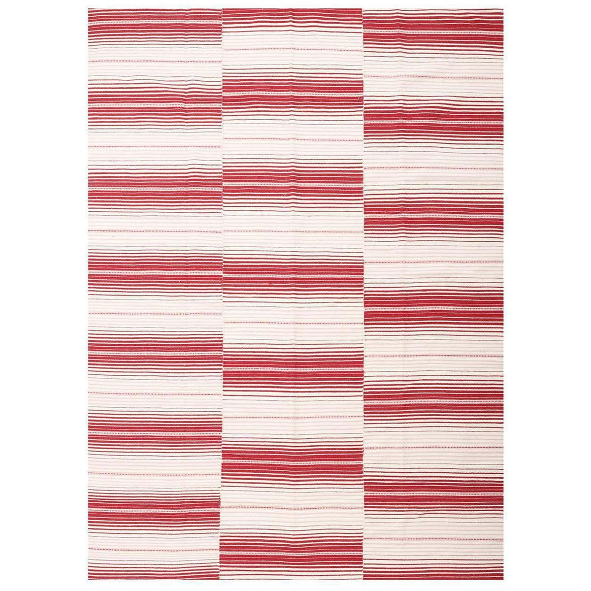 DIB - Alfombra Grande Rustic 190x290 cm Lana Blanco/rojo