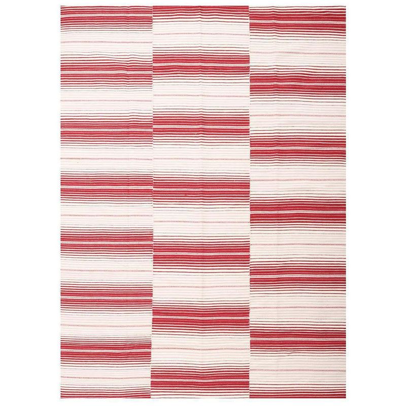 DIB - Alfombra Grande Rustic 190x290 cm Lana Blanco/rojo