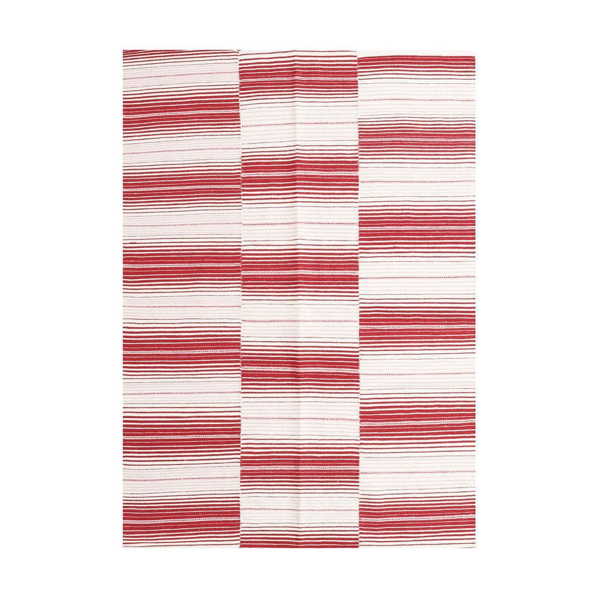 DIB - Alfombra Rustic 140x200 cm Lana Blanco/rojo