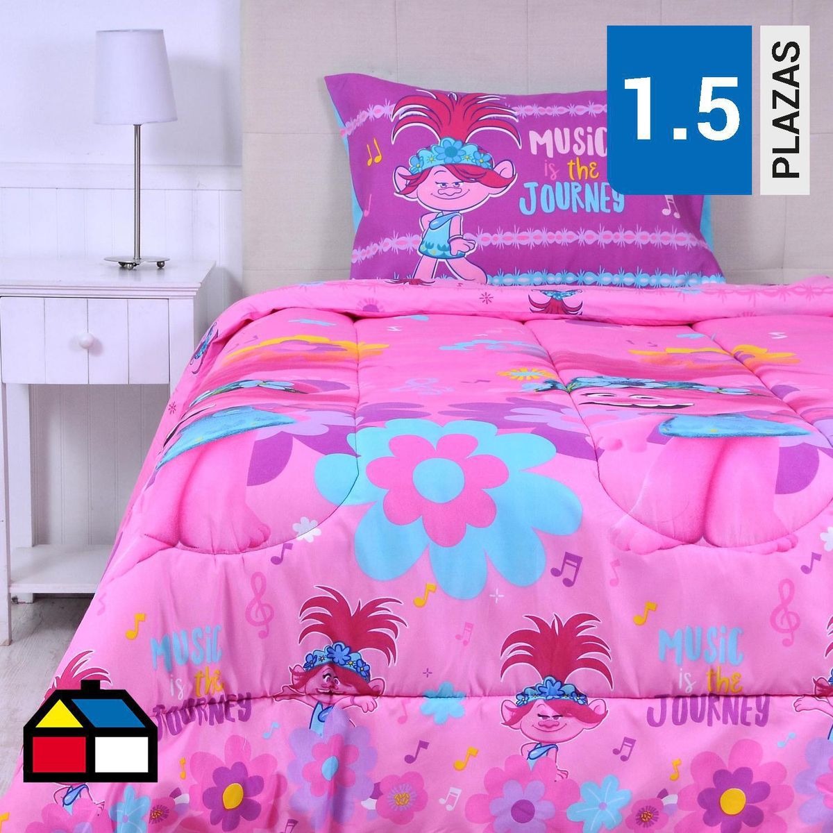 UNIVERSAL - Plumón 1.5 plazas Trolls journey Multicolor 