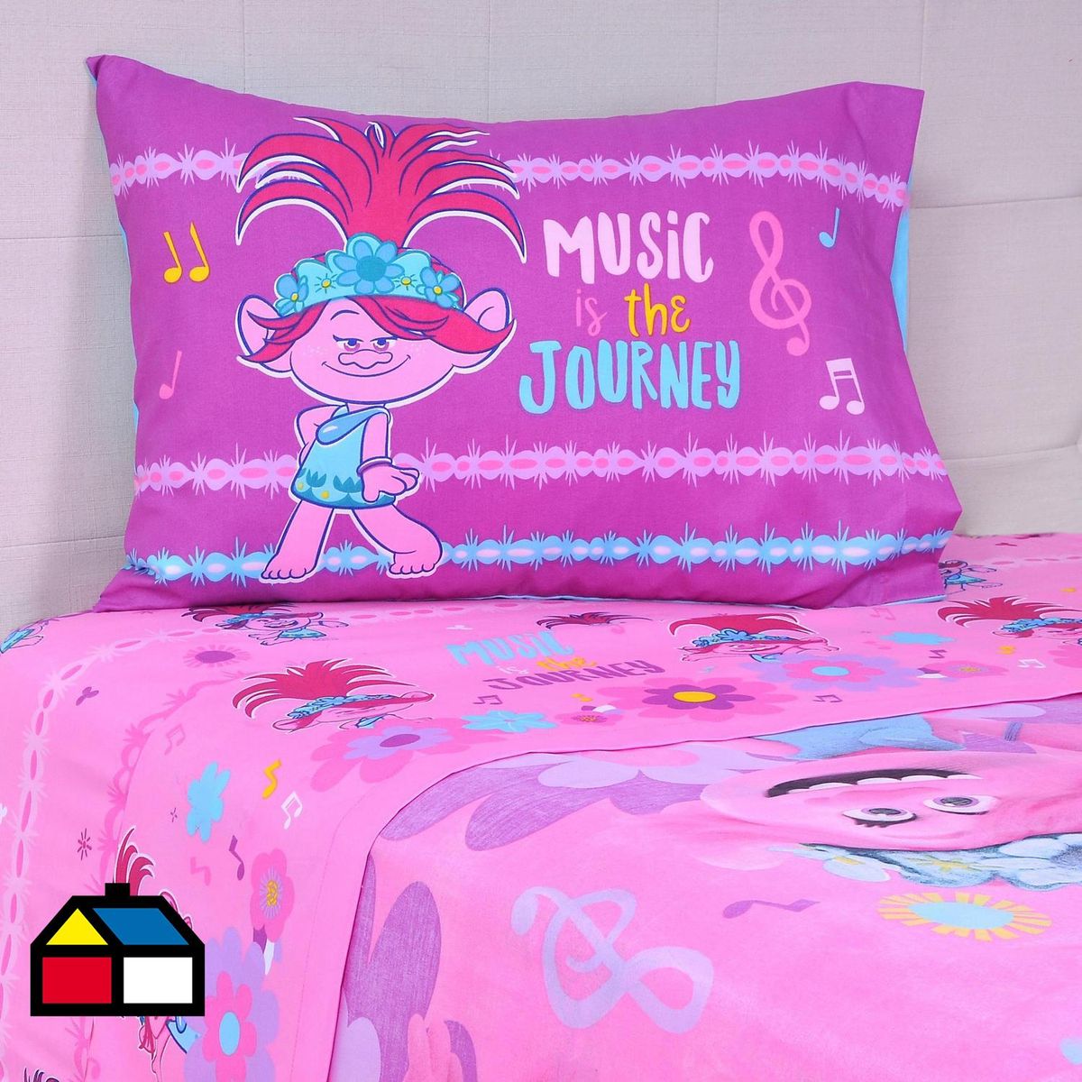 UNIVERSAL - Sábana Trolls Journey 1.5 plazas Multicolor