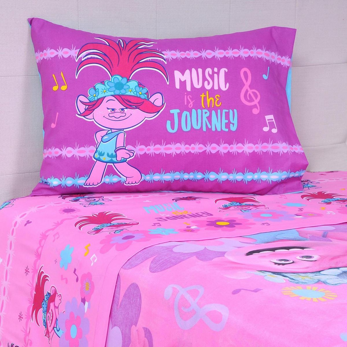 UNIVERSAL - Sábana Trolls Journey 1.5 plazas Multicolor