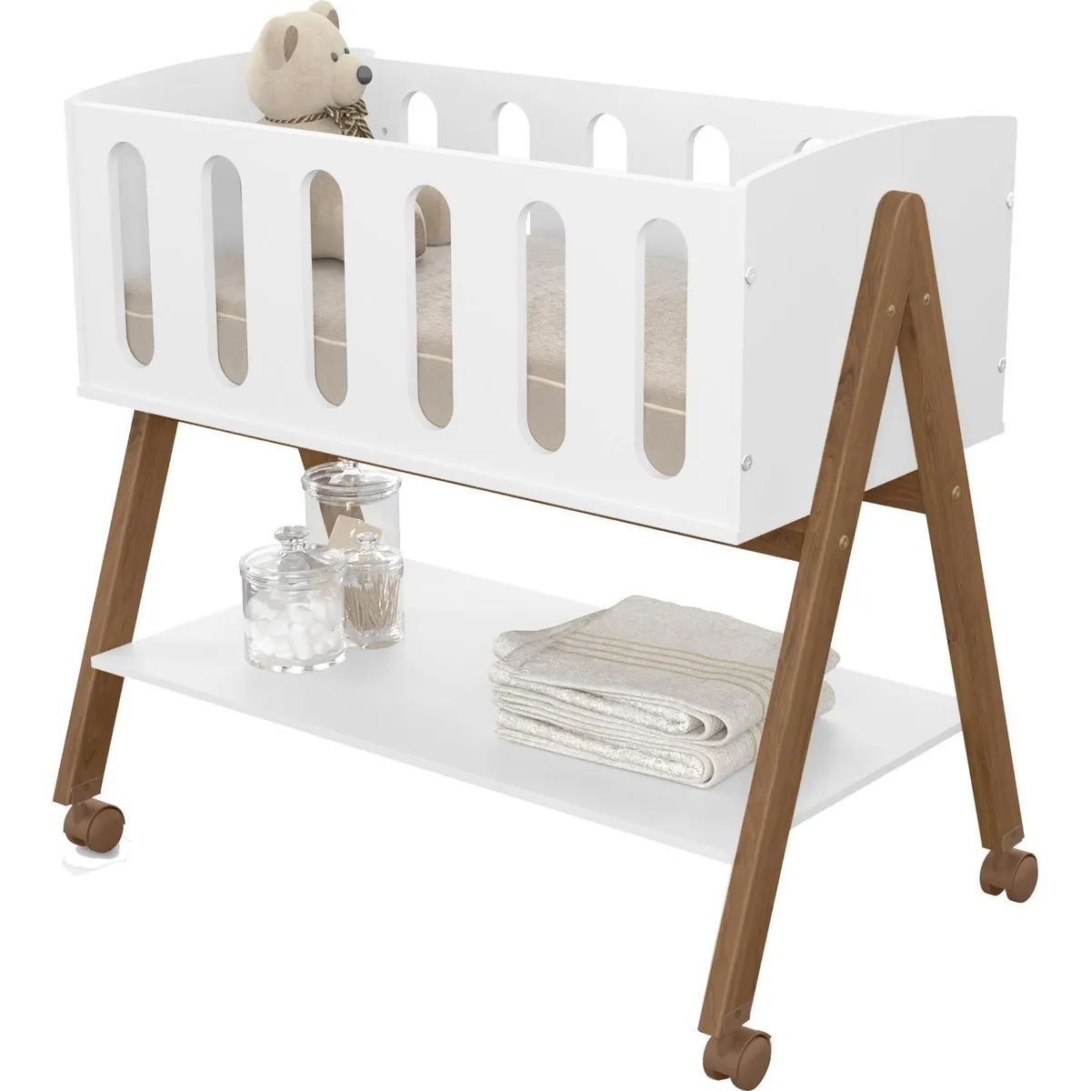 KIDSCOOL - Mini cuna colecho 57x91x96 cm blanca