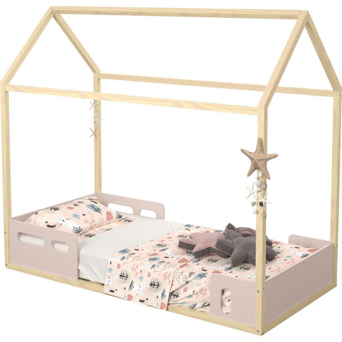 KIDSCOOL - Cama Infantil Casita Rosado