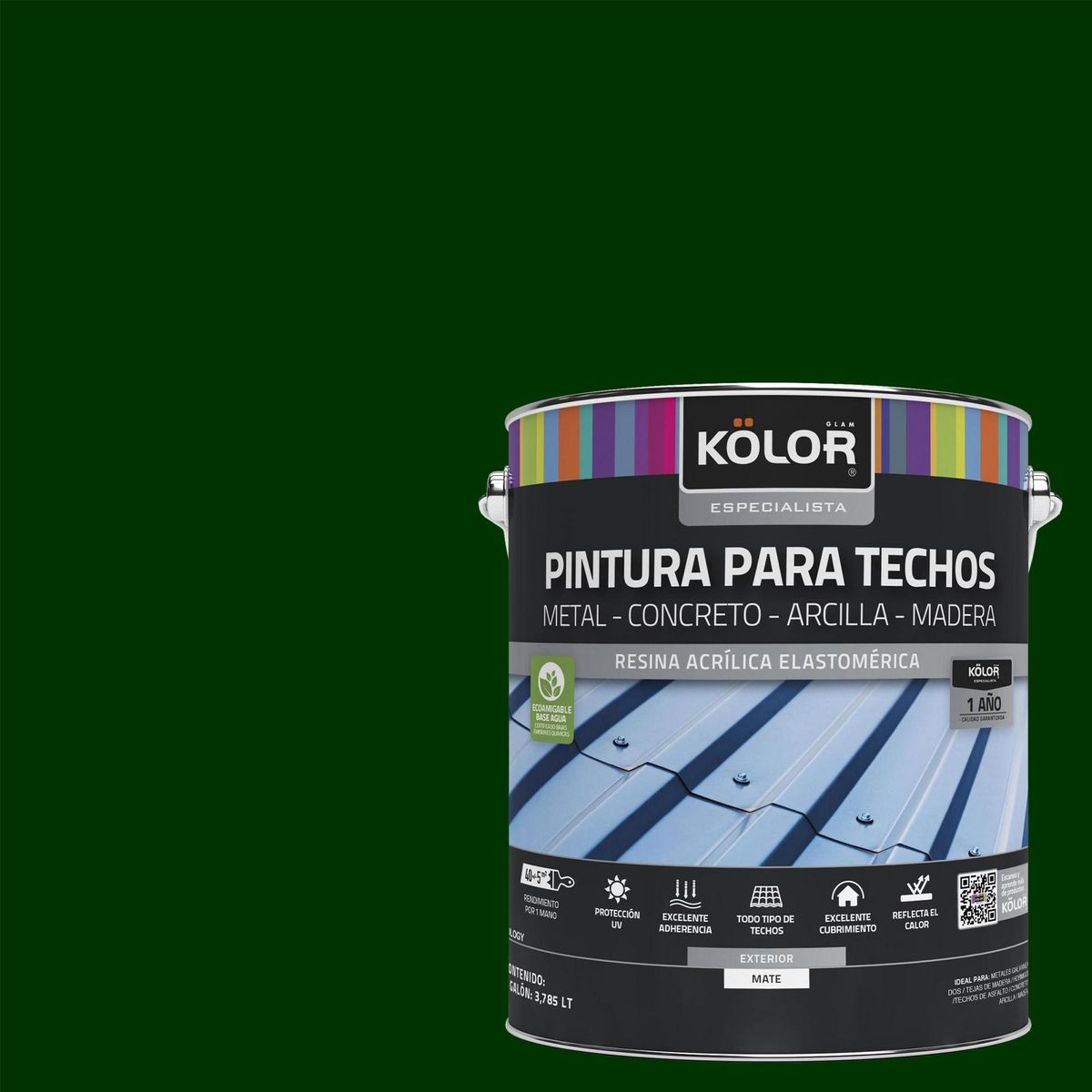 KOLOR - Pintura para Techos Lata 1 galón(es) Verde
