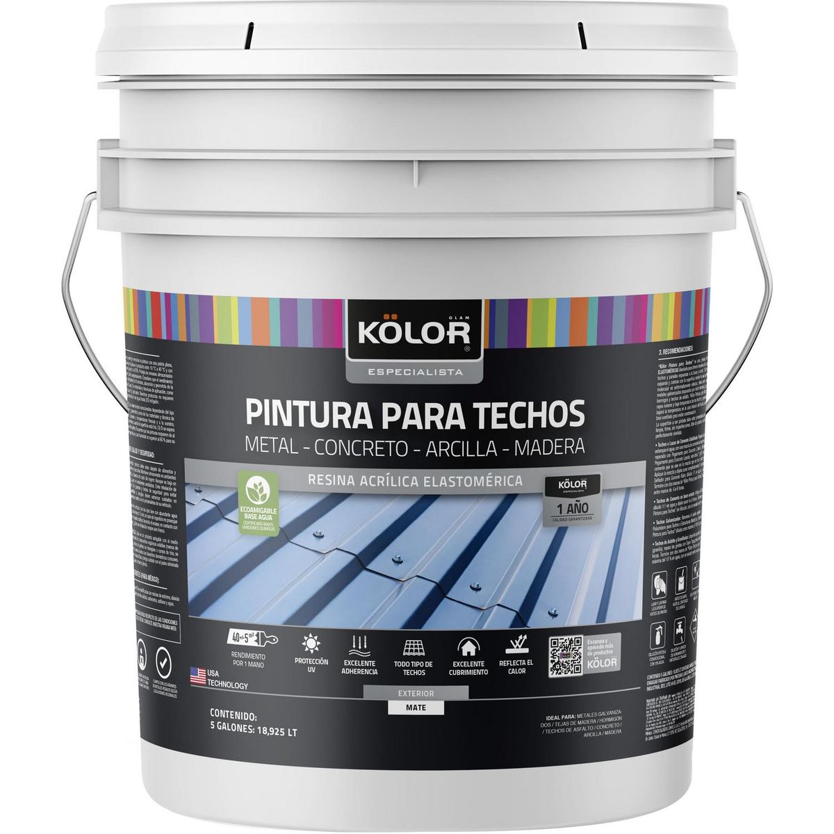 KOLOR - Pintura para Techos Tineta 5 galón(es) Verde