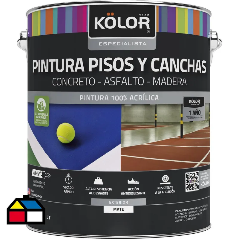 KOLOR - Pintura pisos y canchas base tint 1 galón