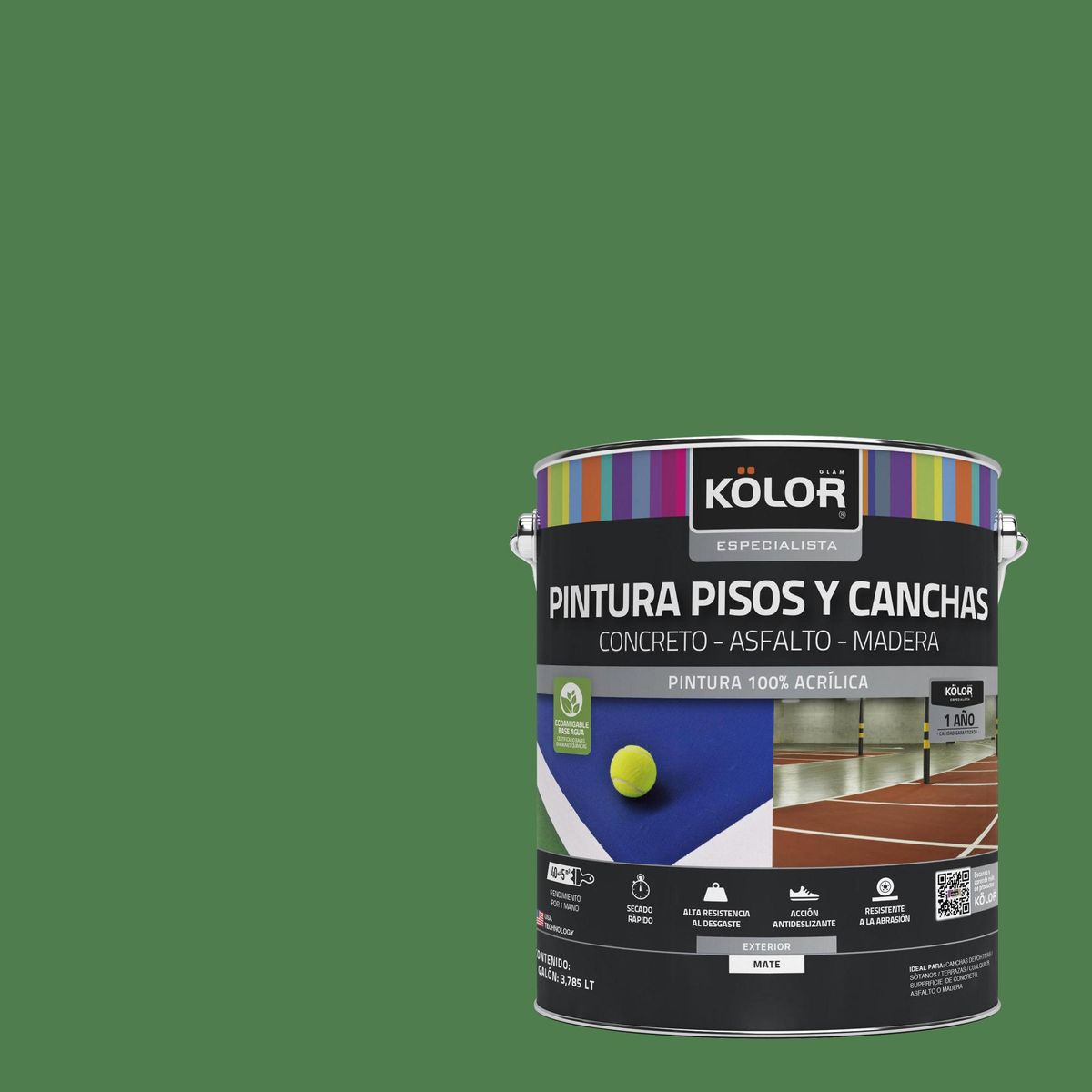 KOLOR - Pintura Pisos Lata 1 galón(es) Mate Verde