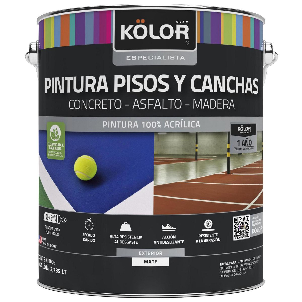 KOLOR - Pintura Pisos Lata 1 galón(es) Mate Arcilla