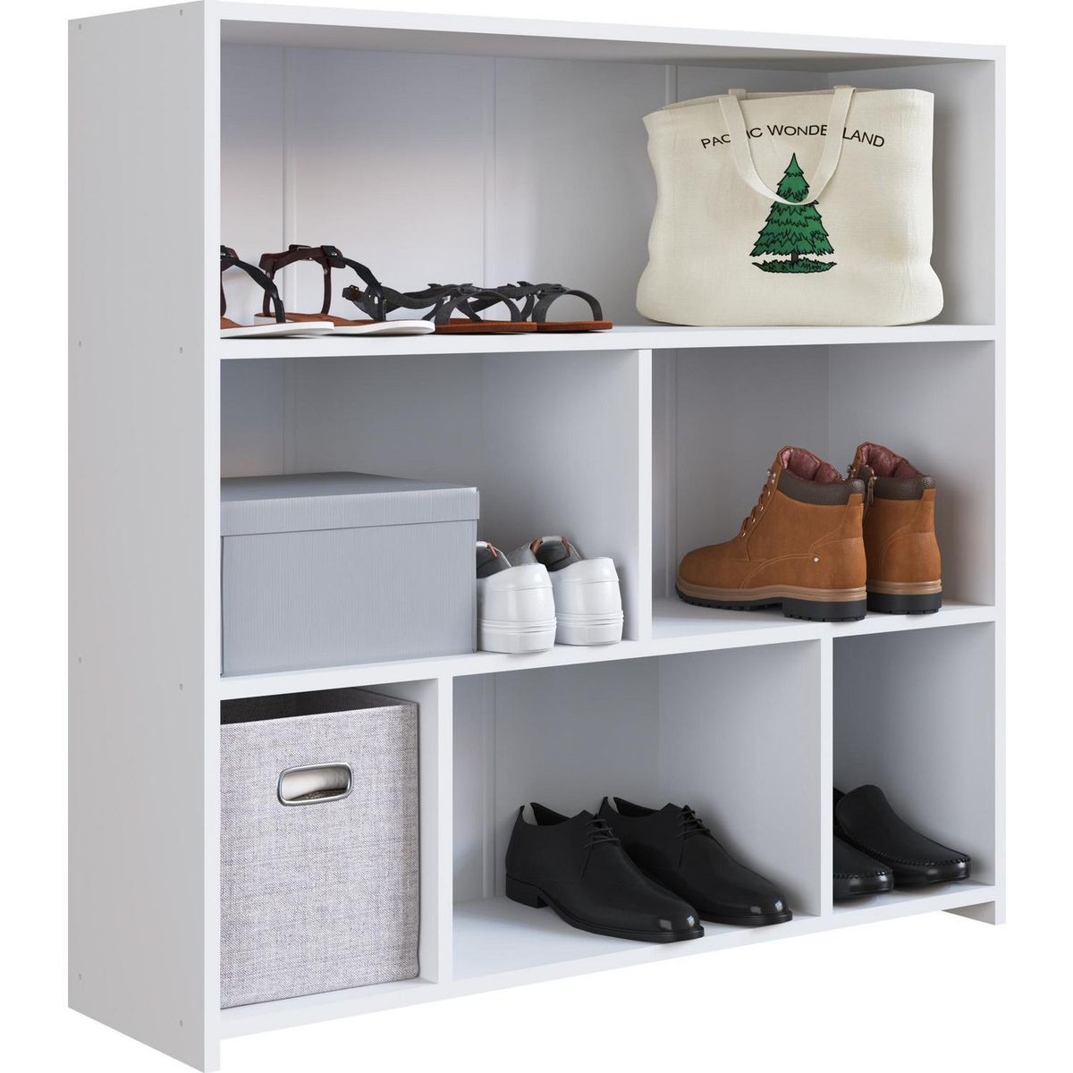 KIDSCOOL - Estante Organizador Montreal MDF 3 Nivel(es) 93x91x26 cm Blanco
