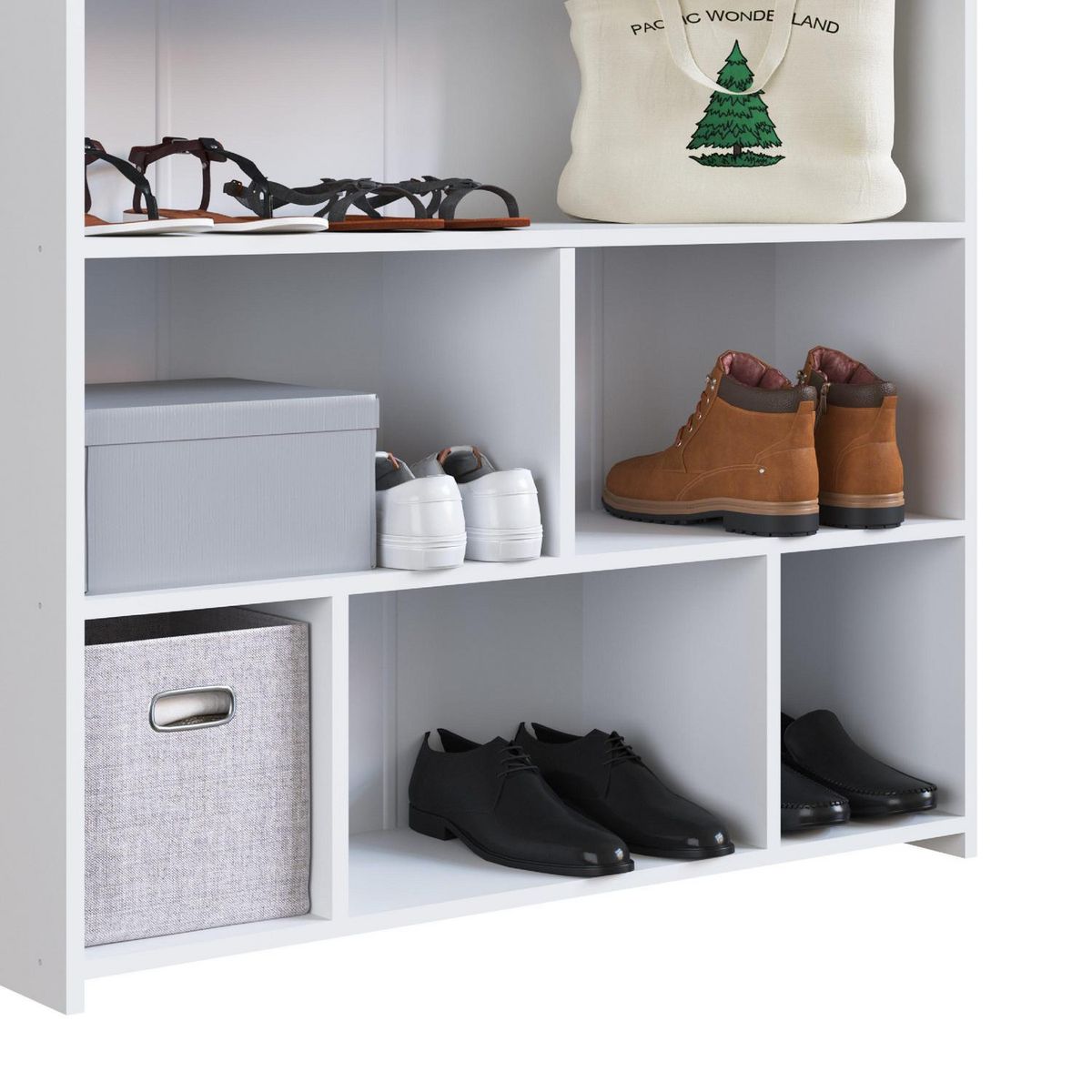 KIDSCOOL - Estante Organizador Montreal MDF 3 Nivel(es) 93x91x26 cm Blanco