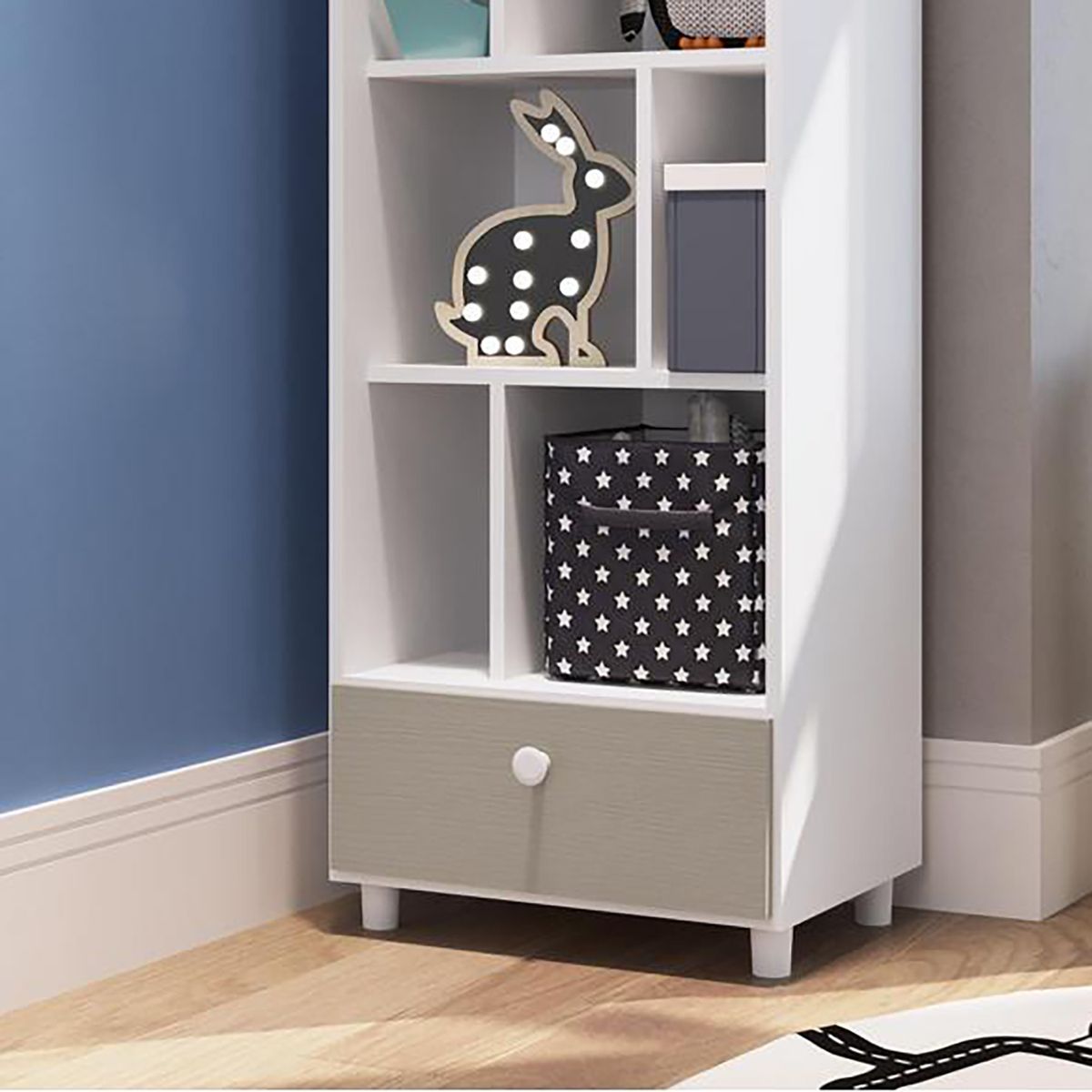 KIDSCOOL - Estante Amore MDF 4 Nivel(es) 49x158x39 cm Blanco