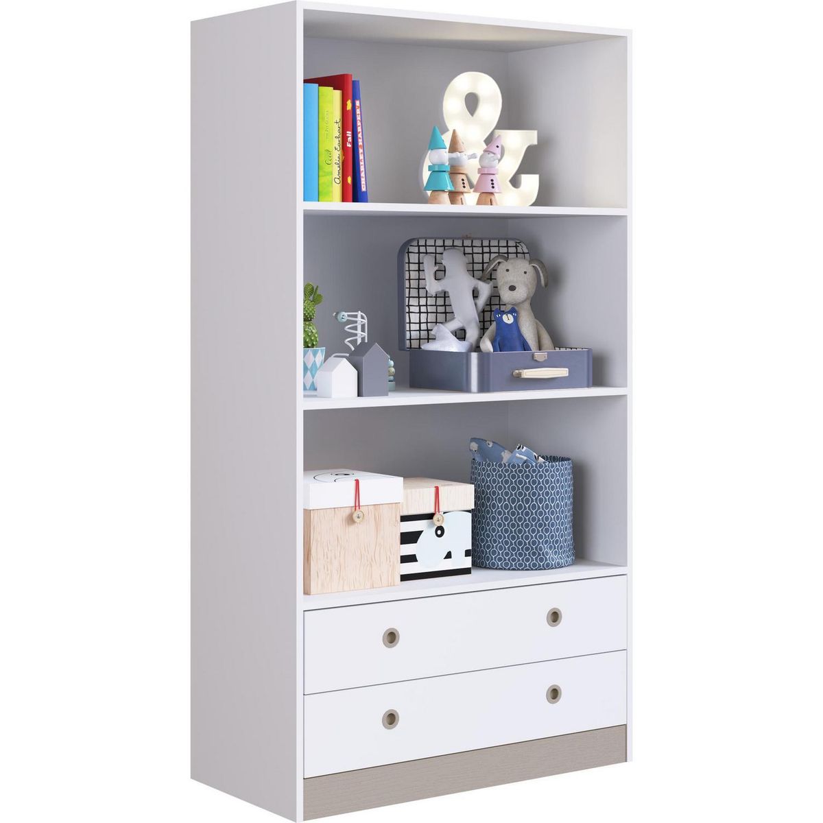 KIDSCOOL - Estante Amore MDF 3 Nivel(es) 85x158x42.2 cm Blanco