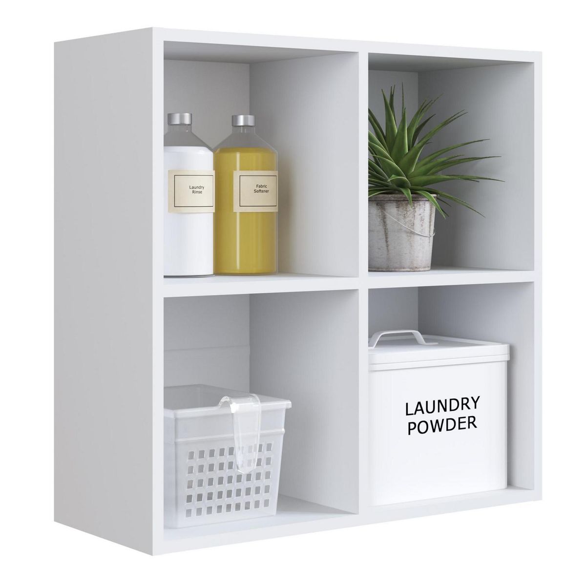 KIDSCOOL - Estante Montreal MDF 4 Nivel(es) 63x63x26 cm Blanco