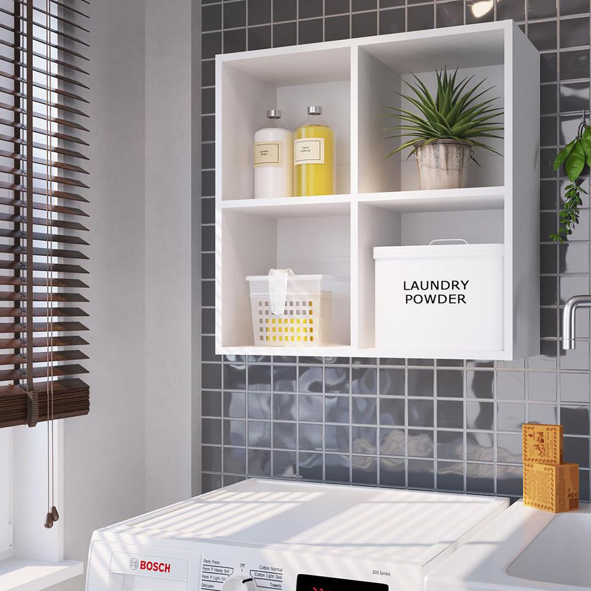 KIDSCOOL - Estante Montreal MDF 4 Nivel(es) 63x63x26 cm Blanco