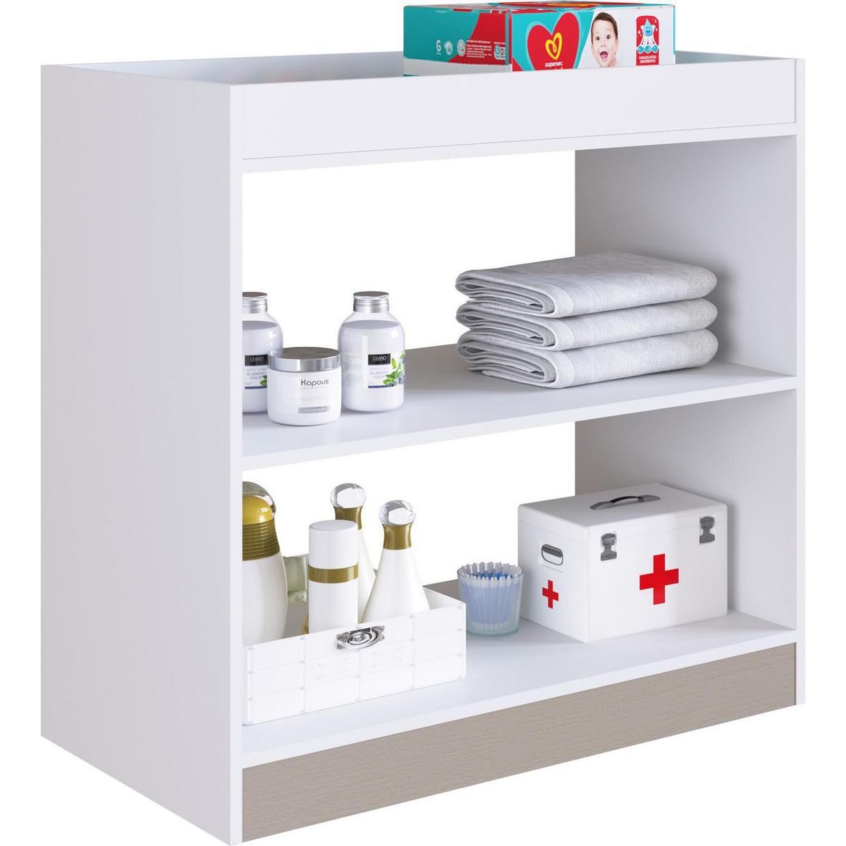 KIDSCOOL - Estante Mudador Amore MDF 2 Nivel(es) 85x82x45 cm Blanco