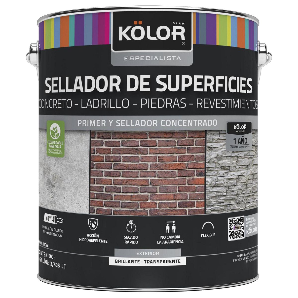 KOLOR - Sellador Superficies Lata 1 galón(es) Satinado Transparente