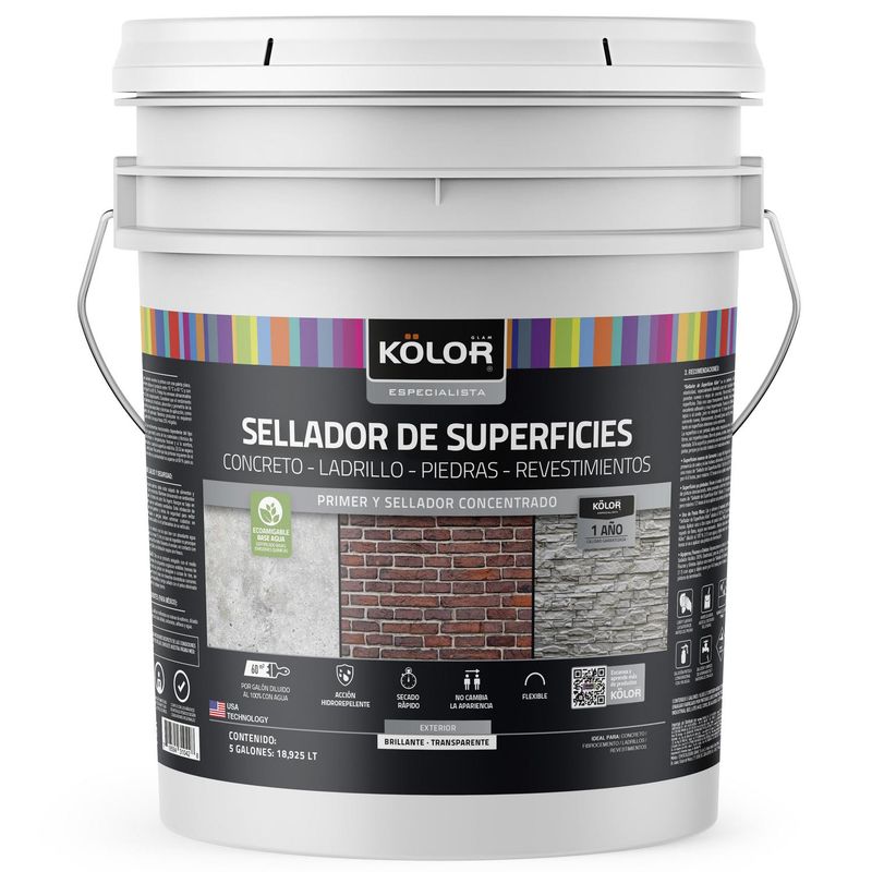 KOLOR - Sellador Superficies Satinado Transparente 5 galón(es)