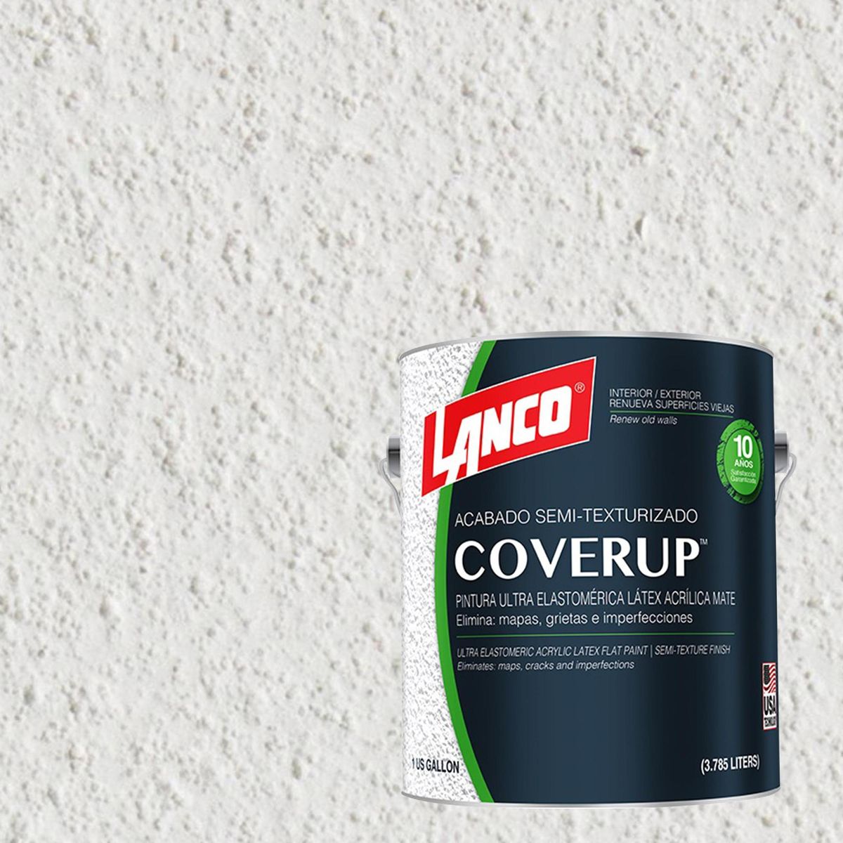 LANCO - Esmalte texturizado cover-up blanco b/pastel 1 galón