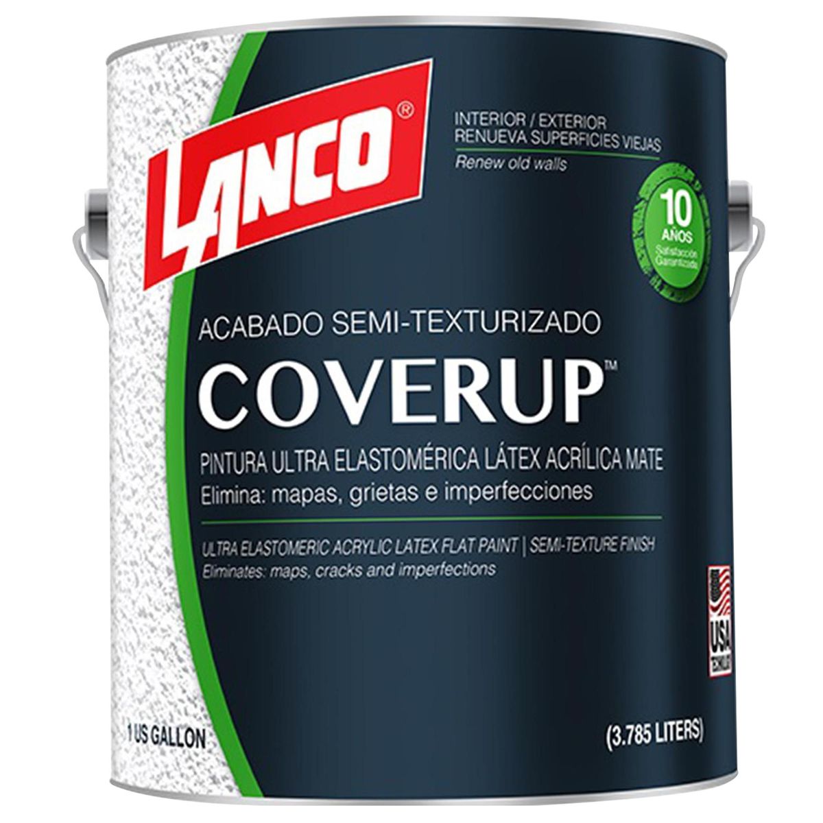 LANCO - Esmalte texturizado cover-up blanco b/pastel 1 galón
