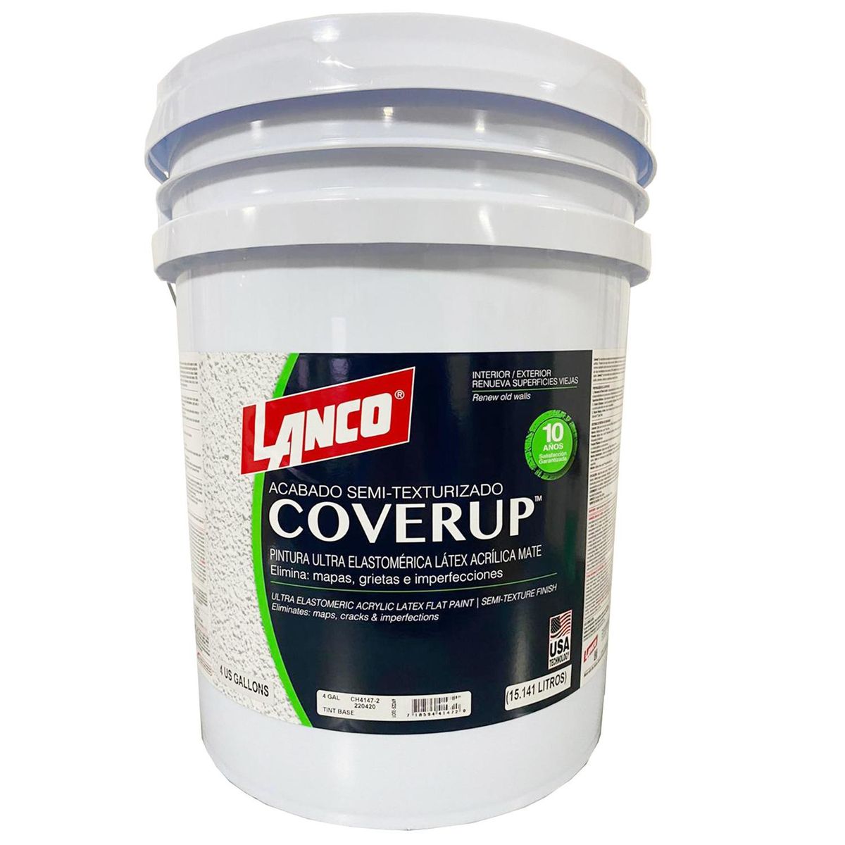 LANCO - Esmalte texturizado cover-up base accent 4 galones