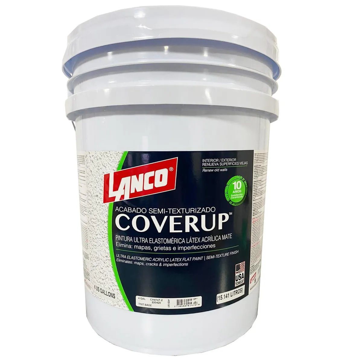 LANCO - Esmalte Texturizado Cover Up Tineta 4 galón(es) Mate Blanco