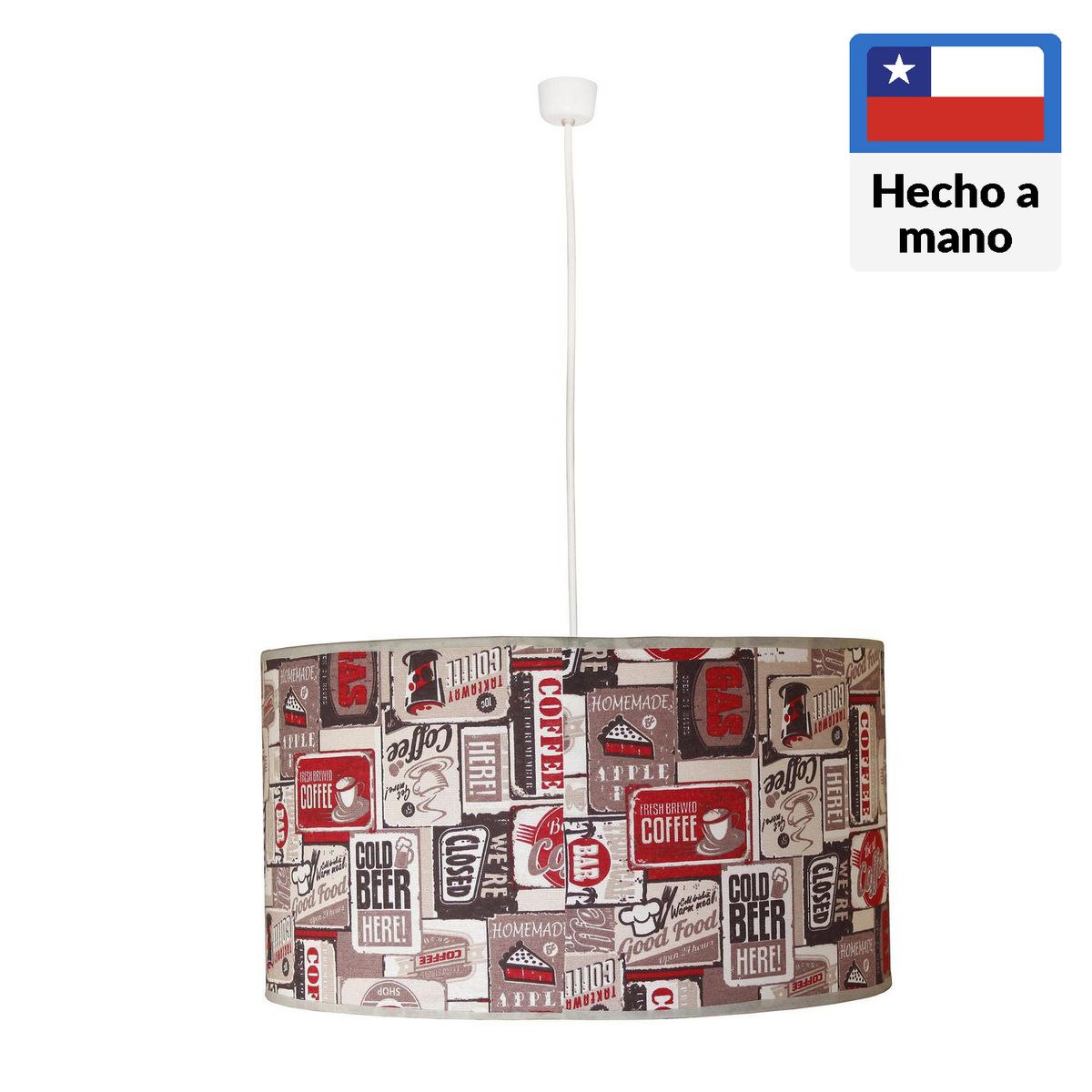 CAROLD STEVENS - Lámpara Colgante Tambor 1 Luz Metal Multicolor