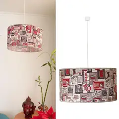 CAROLD STEVENS - Lámpara colgante metal Tambor Coffe 1 luz E27