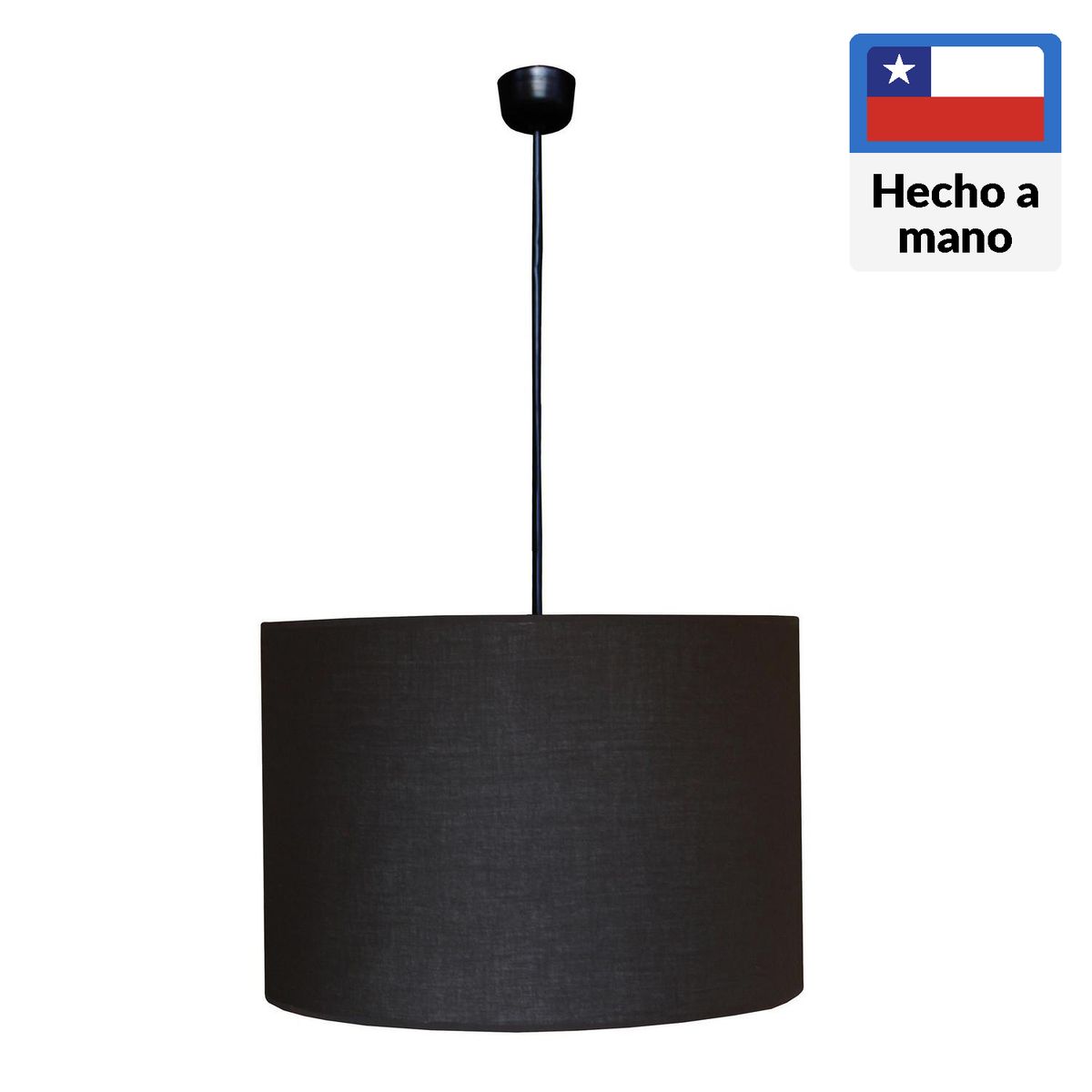 CAROLD STEVENS - Lámpara Colgante Tambor 1 Luz Metal Negro 40 cm