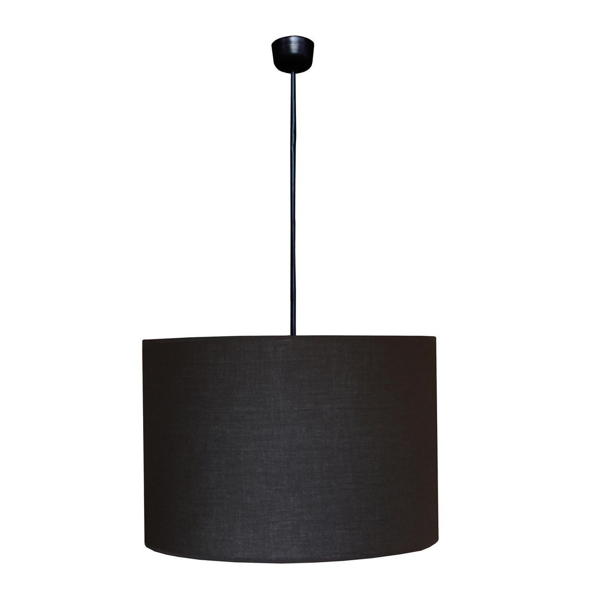 CAROLD STEVENS - Lámpara Colgante Tambor 1 Luz Metal Negro 40 cm