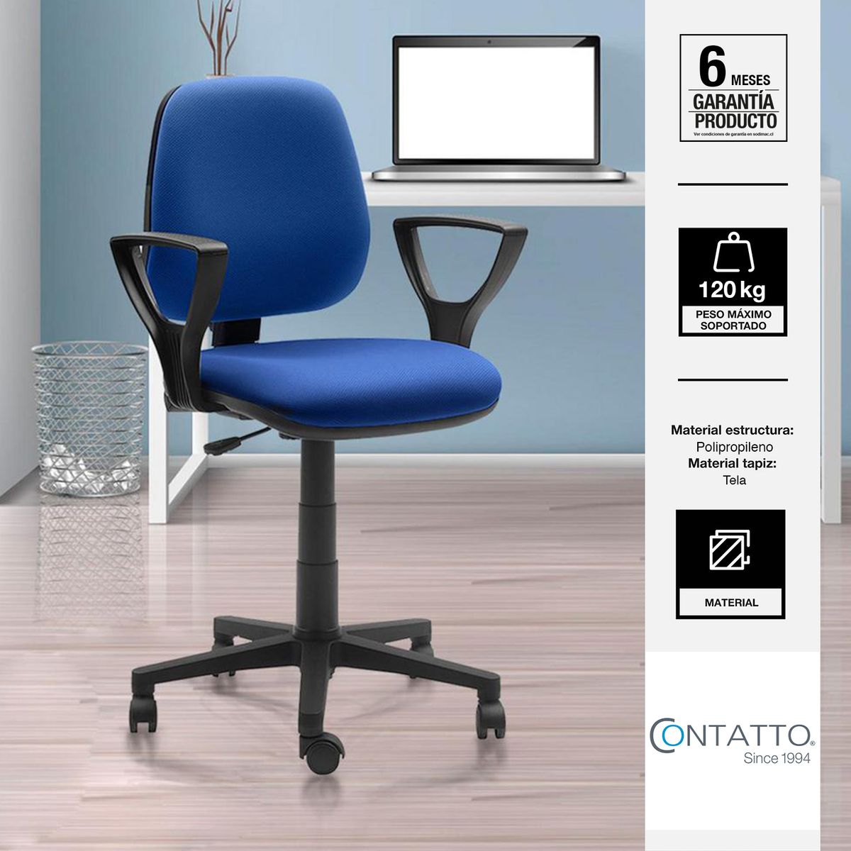 CONTATTO - Silla Escritorio Rudy Azul