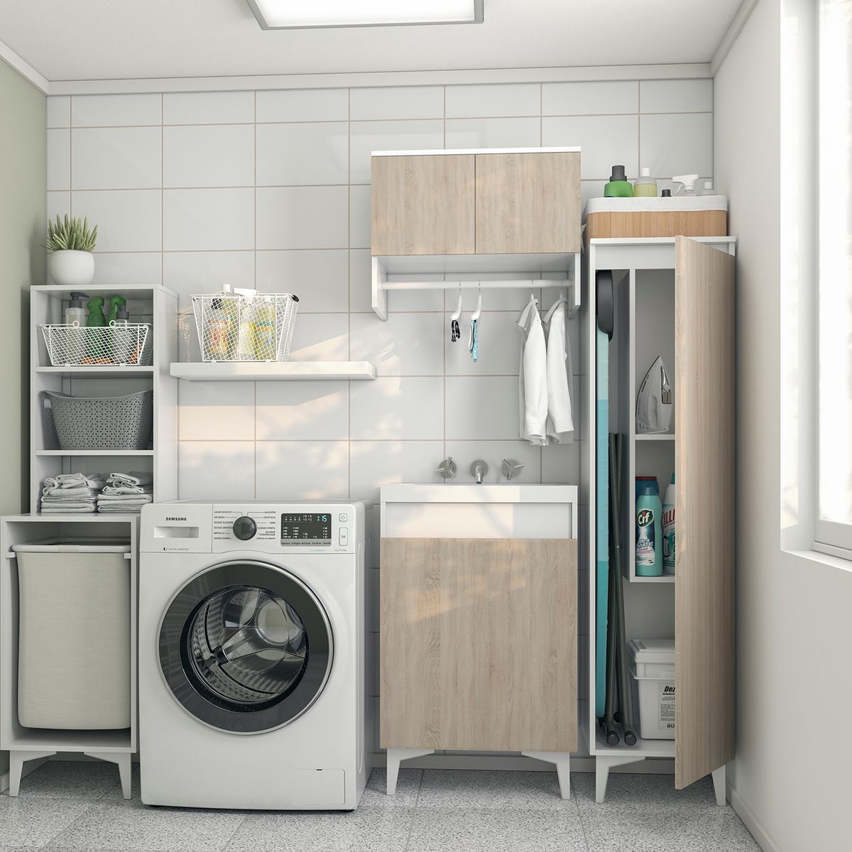 SILCOSIL - Organizador MDP 2 Nivel(es) 40x158x40 cm Blanco