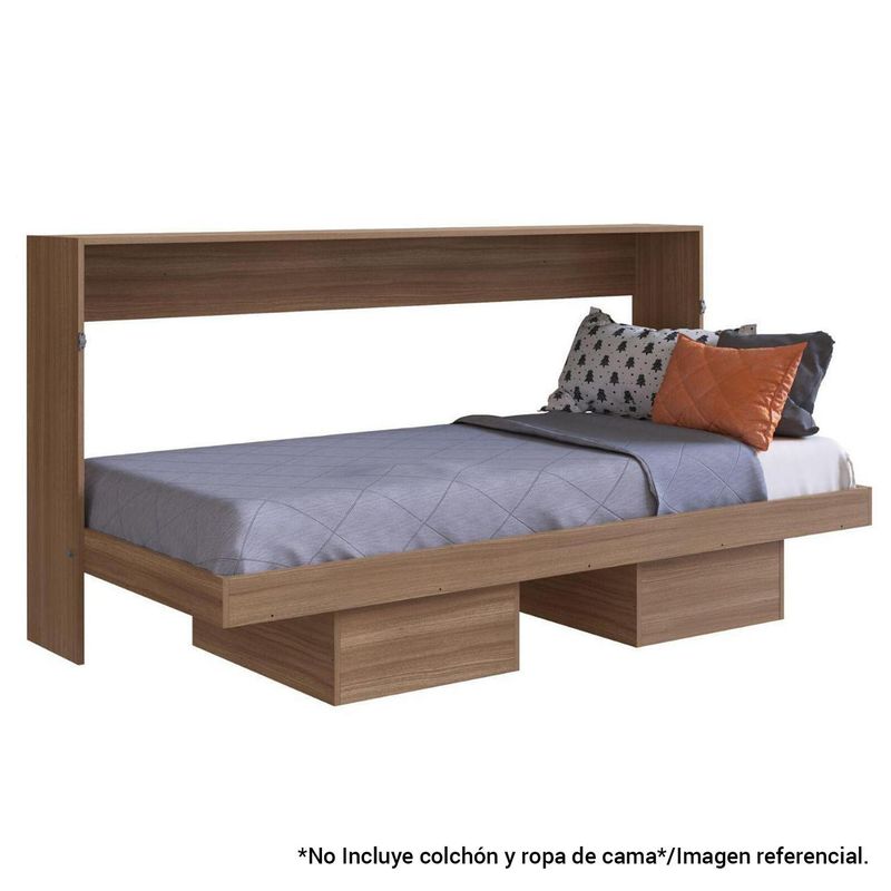 HOGA - Cama plegable horizontal 1 plaza 98x196x44 cm