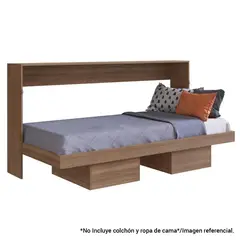 HOGA - Cama plegable horizontal 1 plaza 98x196x44 cm