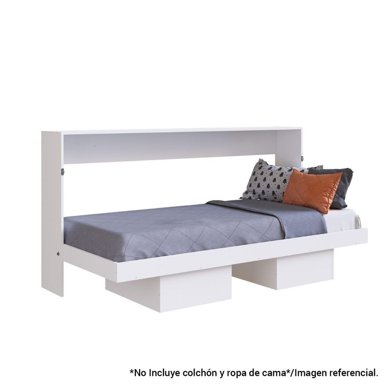 HOGA - Cama plegable horizontal 1 plaza 98x196x44 cm
