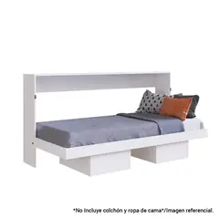 HOGA - Cama plegable horizontal 1 plaza 98x196x44 cm